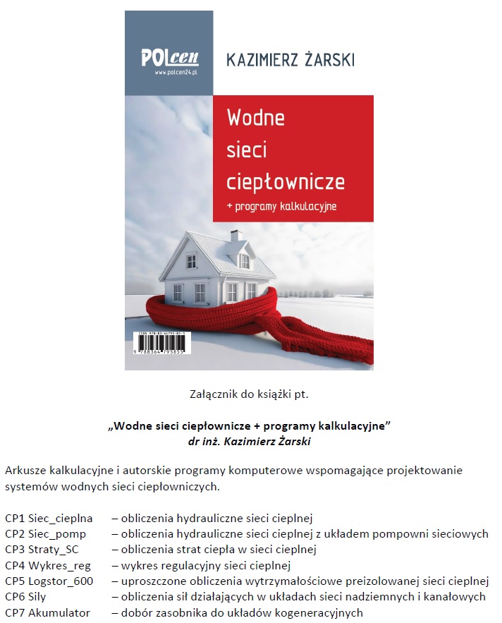 Wodne sieci ciepłownicze - Programy kalkulacyjne
